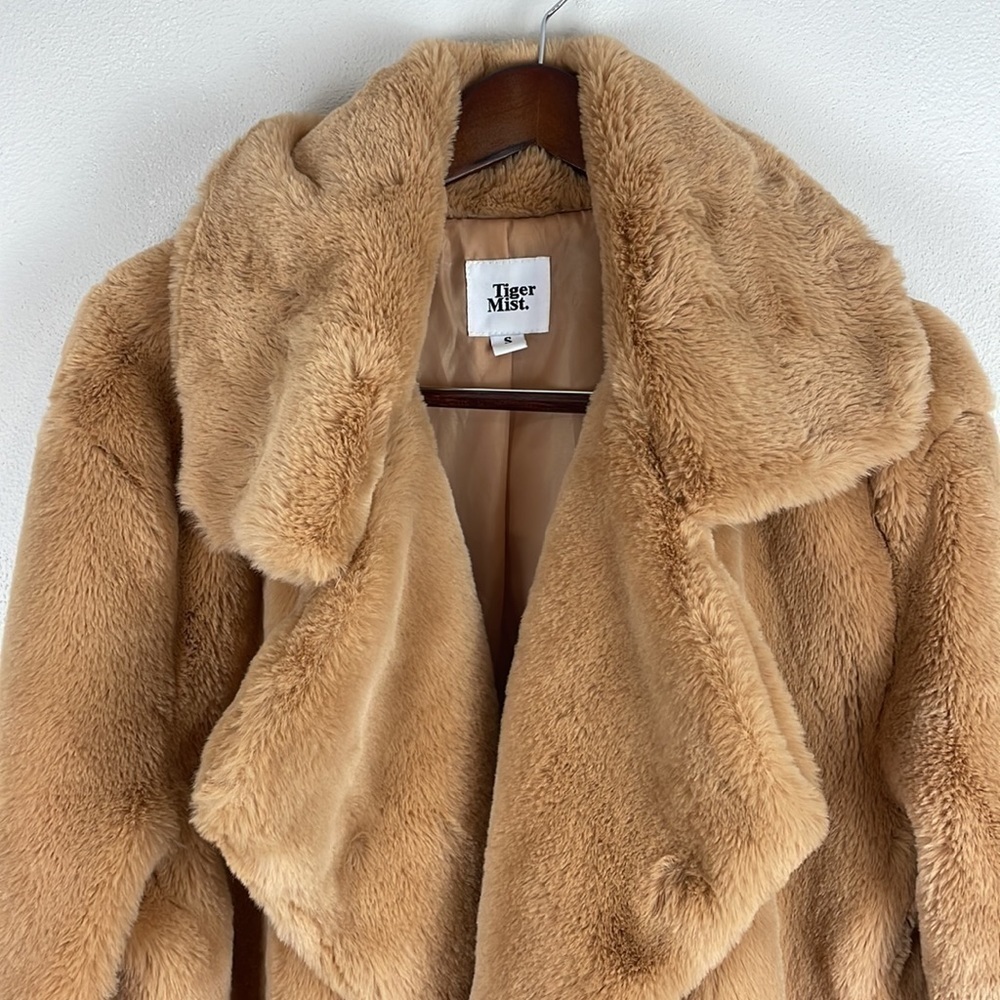 Tiger Mist Fawkner Faux Fur Open Front Jacket Size Small - Picture 3 of 8